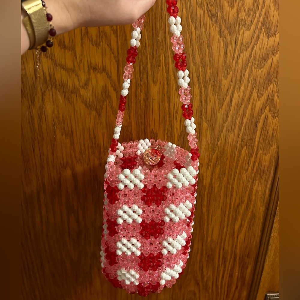 Susan Alexandra beaded picnic blanket print purse